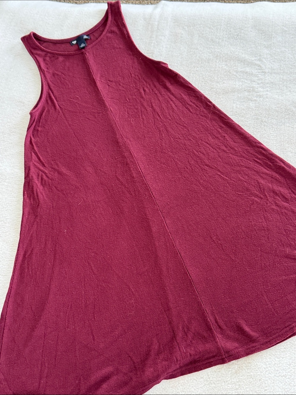 Gap Maroon Sleeveless A-Line Tank Dress